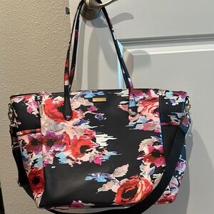 Floral Black Tote Bag
